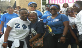 Members of Zeta Phi Beta at the march